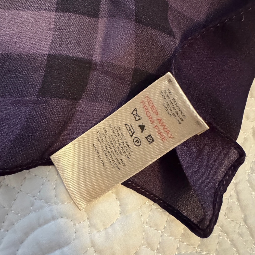 Burberry purple check square scarf - Picture 4 of 5